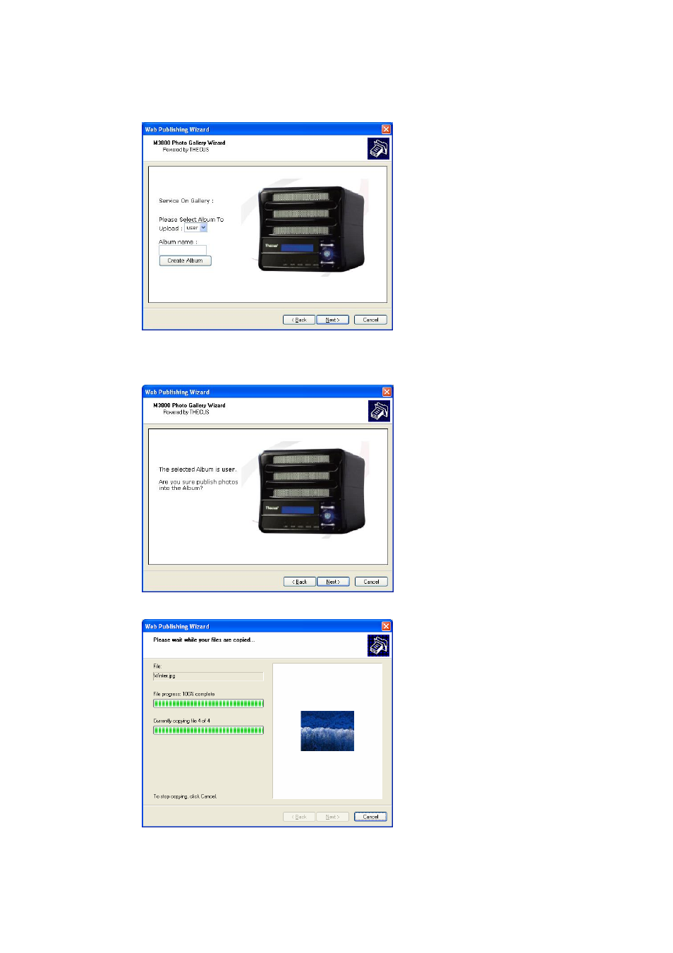 Confirm the target album | Thecus Technology M3800 User Manual | Page 79 / 104