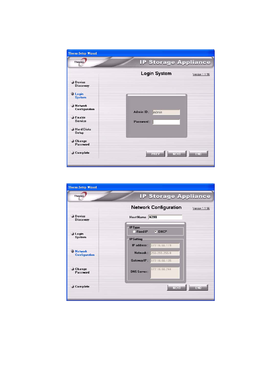 B. login, C. network setting | Thecus Technology N299 User Manual | Page 14 / 94