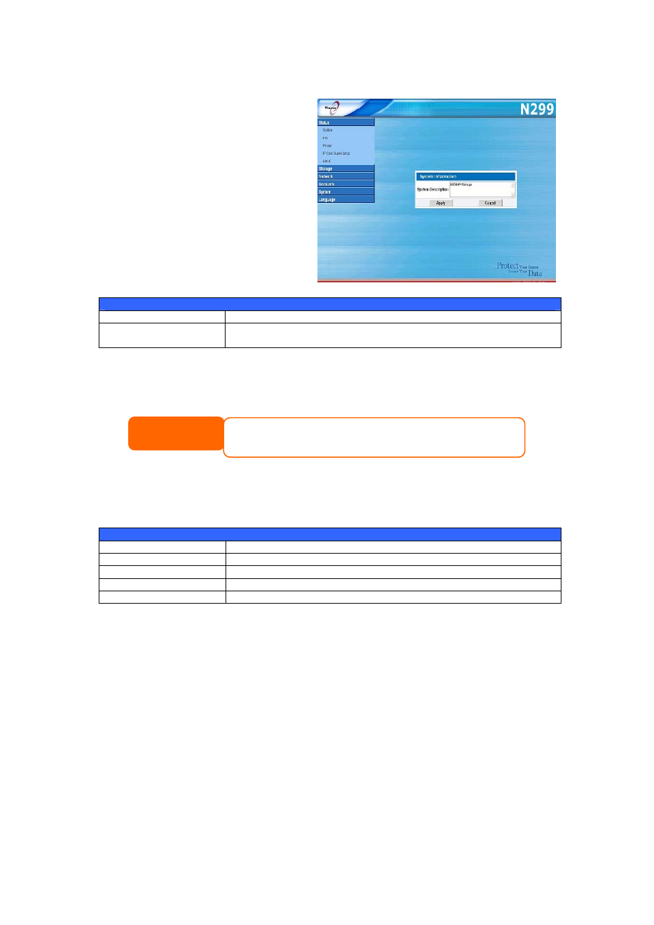 System information, Printer status | Thecus Technology N299 User Manual | Page 23 / 94