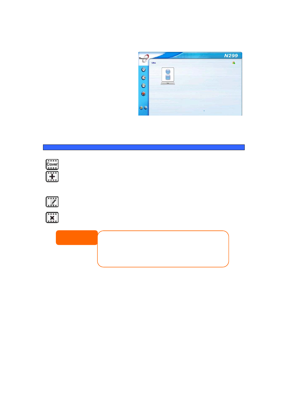 Using photo gallery, Managing albums and photos, Creating albums | To create a photo album, follow the steps below, Click the add button to create a new album, Password protecting albums | Thecus Technology N299 User Manual | Page 63 / 94