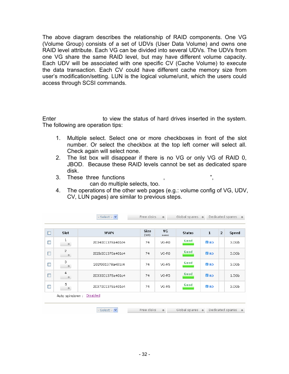 2 physical disk, Figure 3.6.2.1 | Thecus Technology i Series User Manual | Page 32 / 91