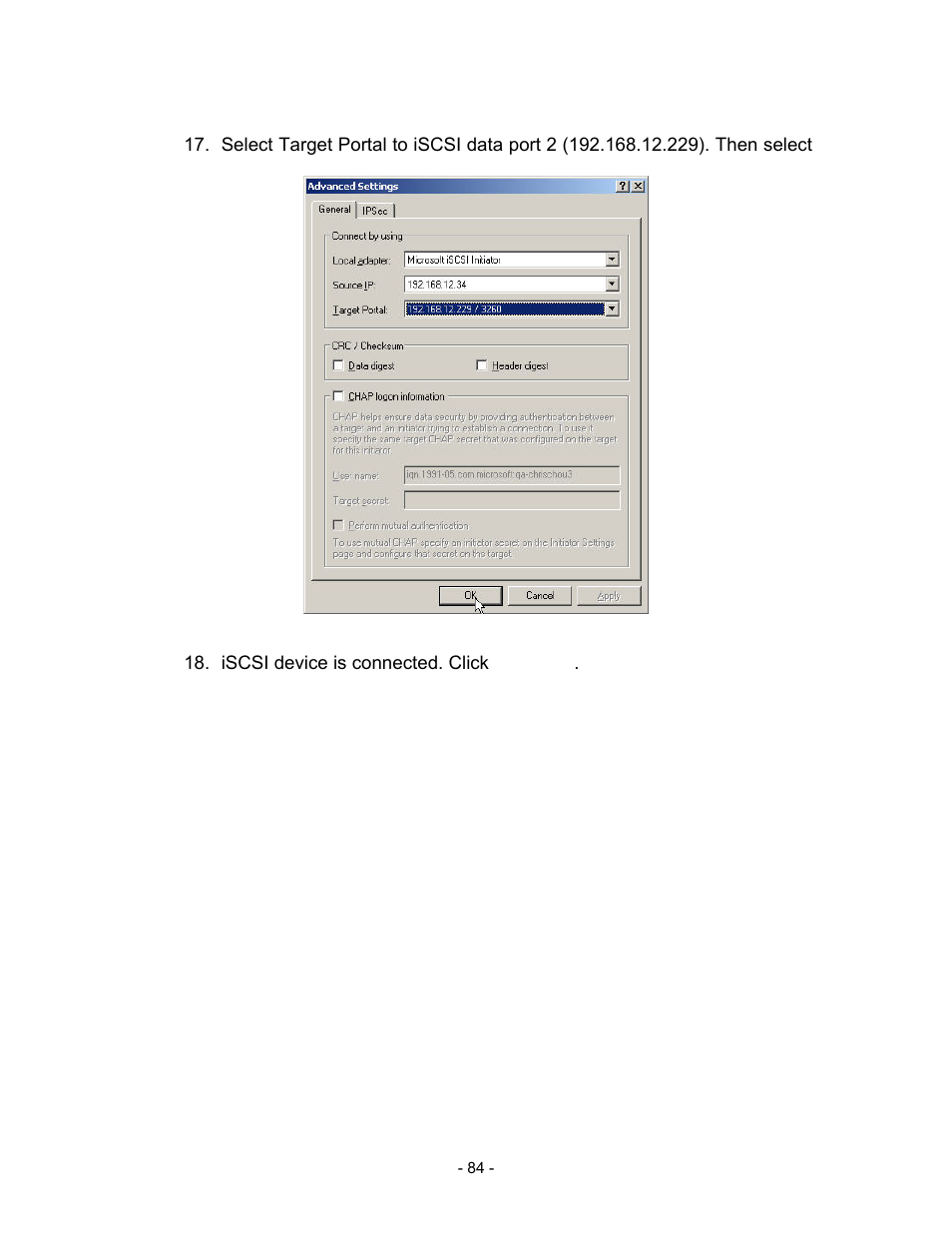 Figure d.18, Iscsi device is connected. click “details | Thecus Technology i Series User Manual | Page 84 / 91