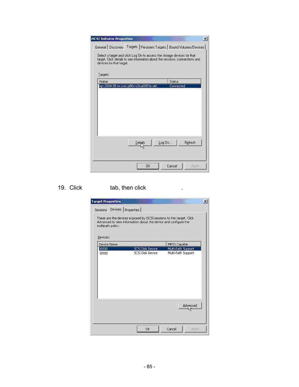 Figure d.19, Click “device” tab, then click “advanced, Figure d.20 | Thecus Technology i Series User Manual | Page 85 / 91