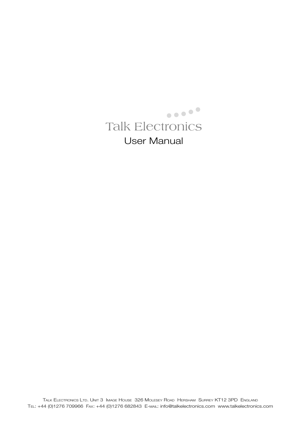 Talk electronic Cyclone User Manual | 5 pages