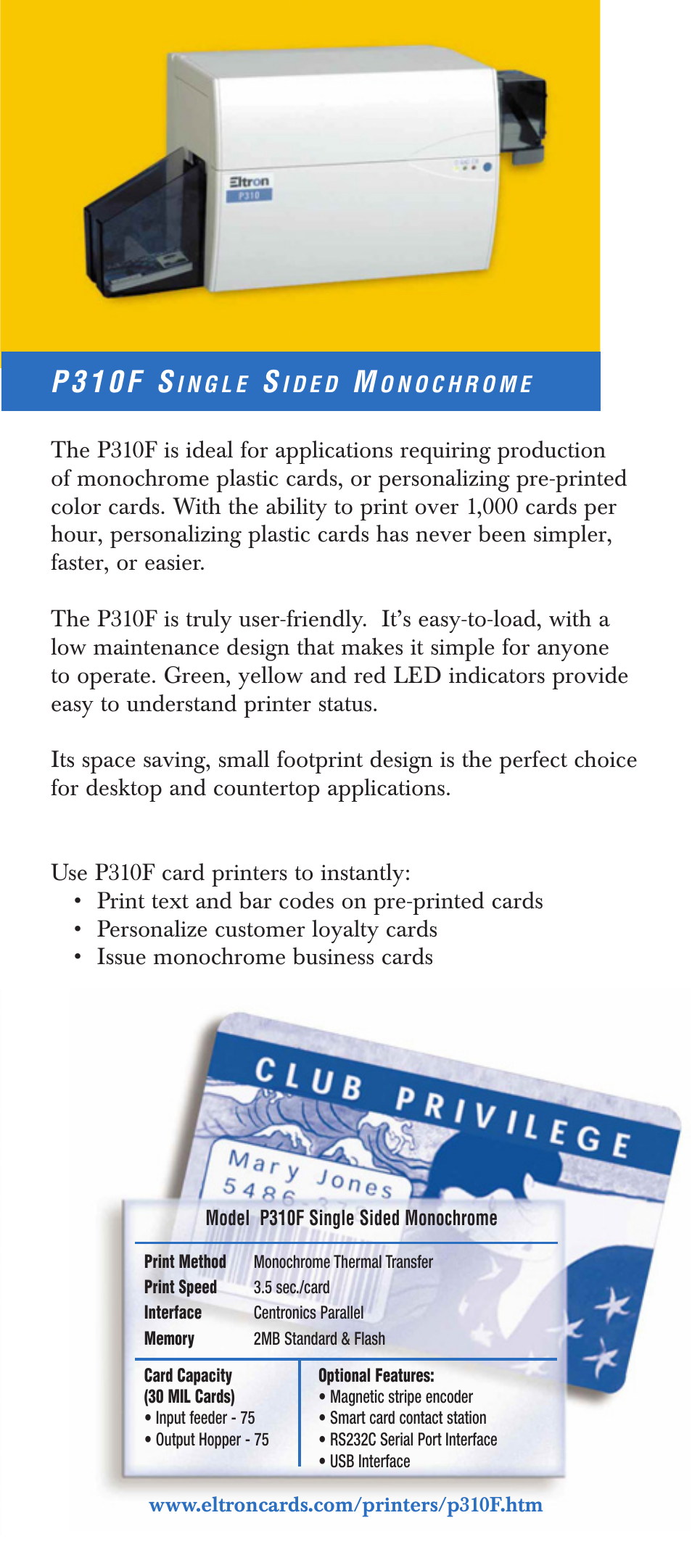 P 3 1 0 f s | The Eltron Company P 4 2 0 User Manual | Page 6 / 10