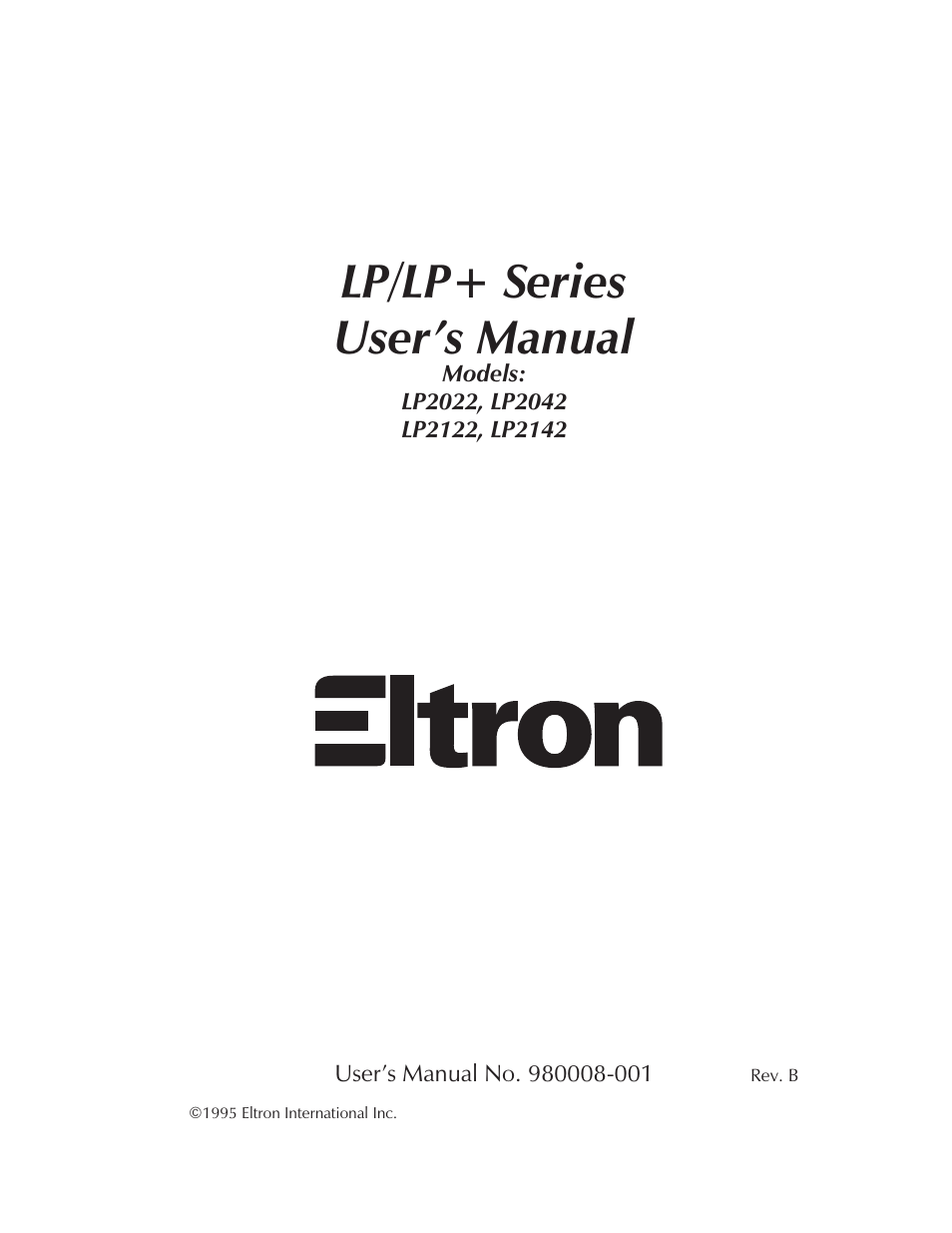 The Eltron Company LP2122 User Manual | 48 pages