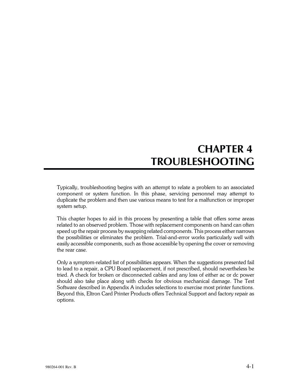 Chapter 4 troubleshooting | The Eltron Company P310 User Manual | Page 53 / 112