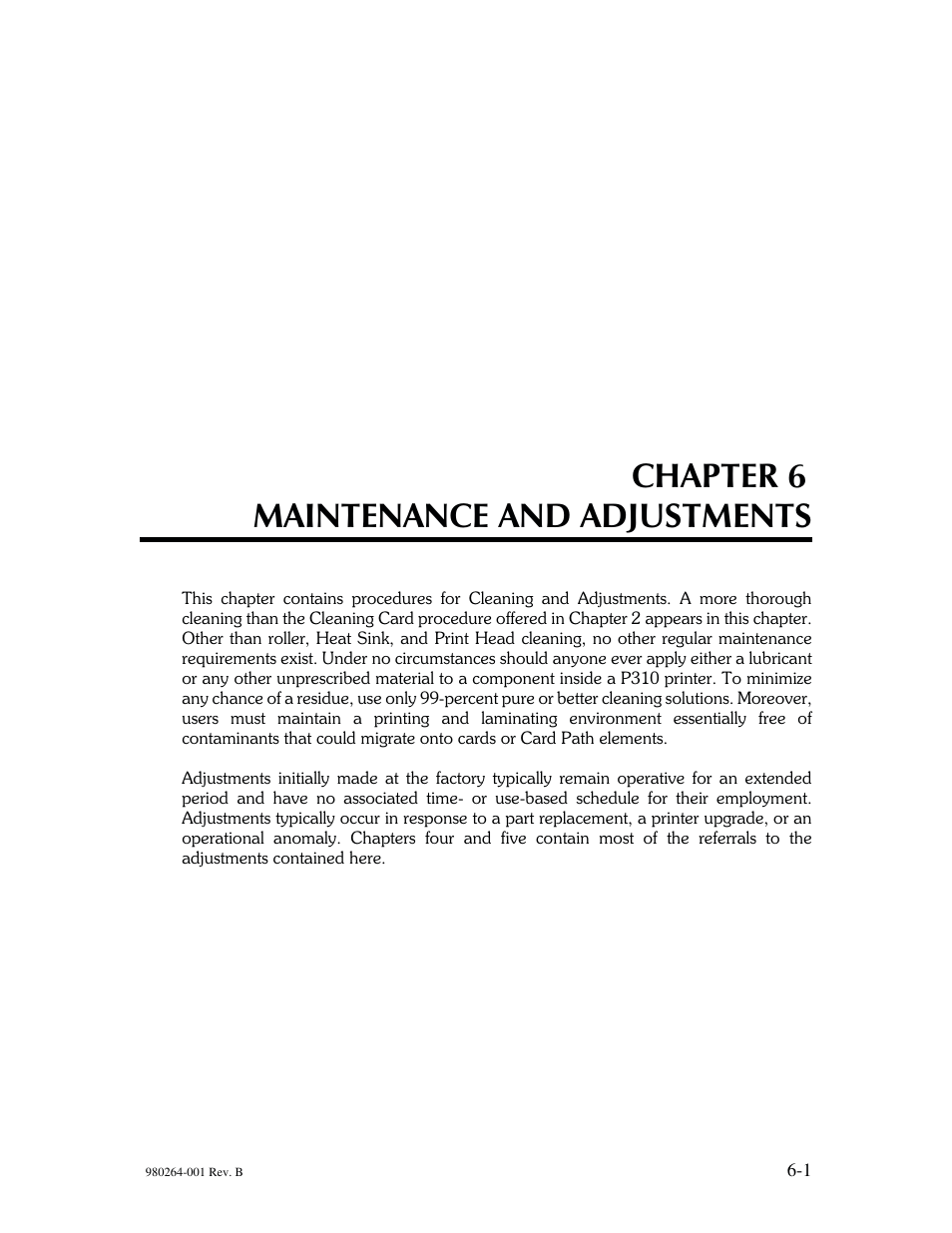 Chapter 6 maintenance and adjustments | The Eltron Company P310 User Manual | Page 91 / 112