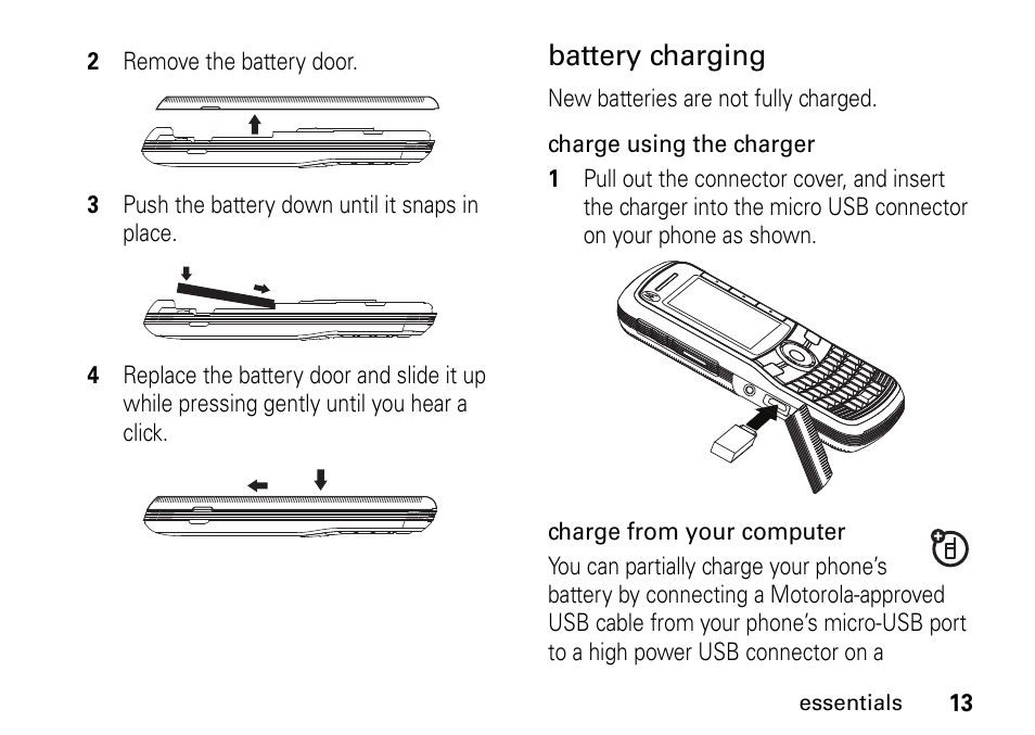 Battery charging | TELUS I465 User Manual | Page 17 / 106