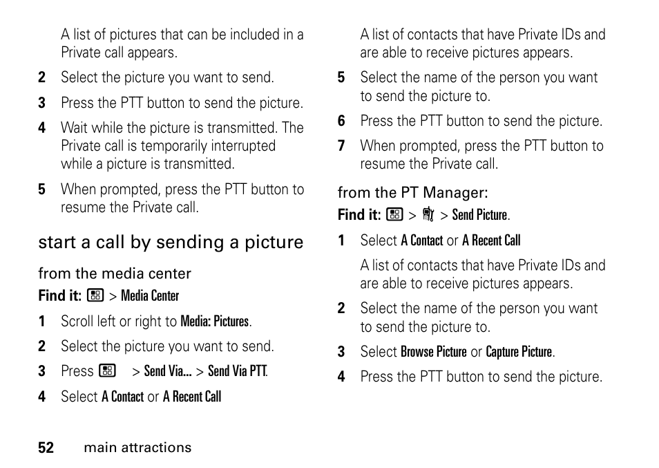 Start a call by sending a picture | TELUS I465 User Manual | Page 56 / 106