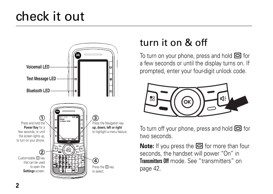 Check it out, Turn it on & off | TELUS I465 User Manual | Page 6 / 106