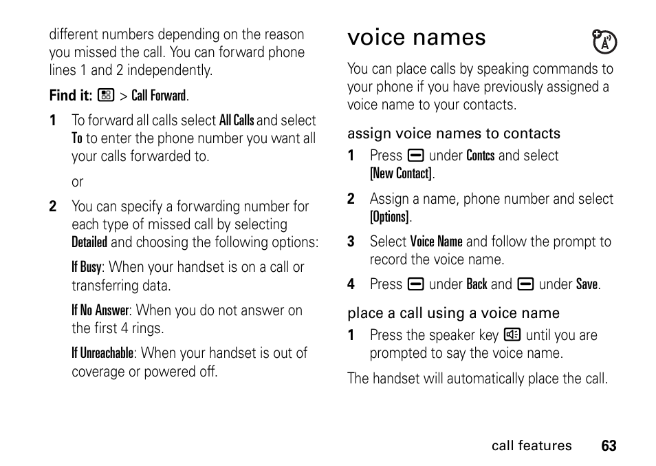 Voice names | TELUS I465 User Manual | Page 67 / 106