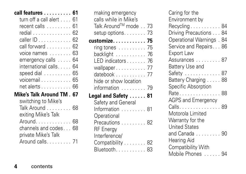 TELUS I465 User Manual | Page 8 / 106