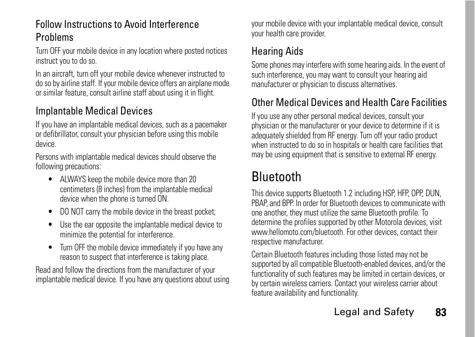 Bluetooth | TELUS I465 User Manual | Page 87 / 106