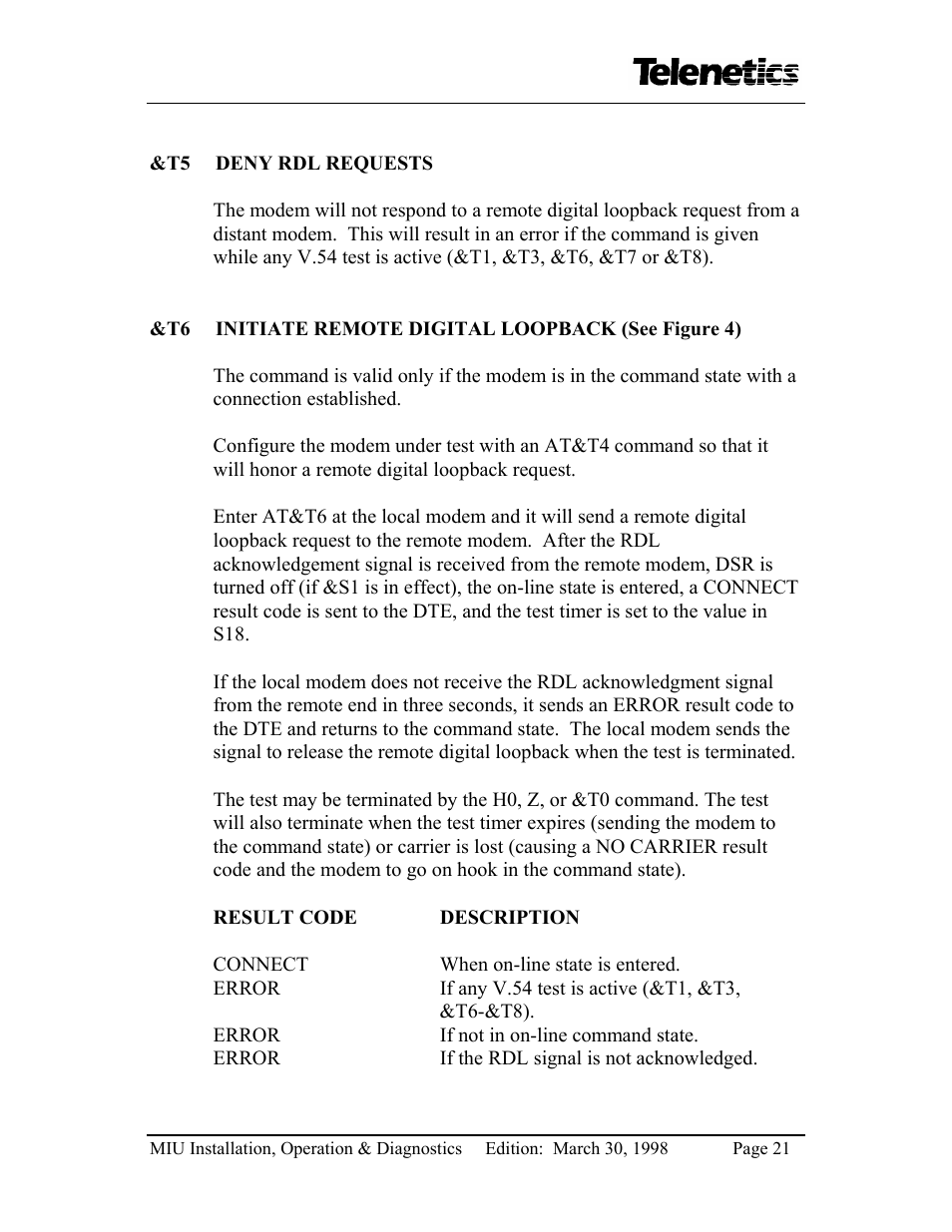 Telenetics MIU14.4 User Manual | Page 23 / 31