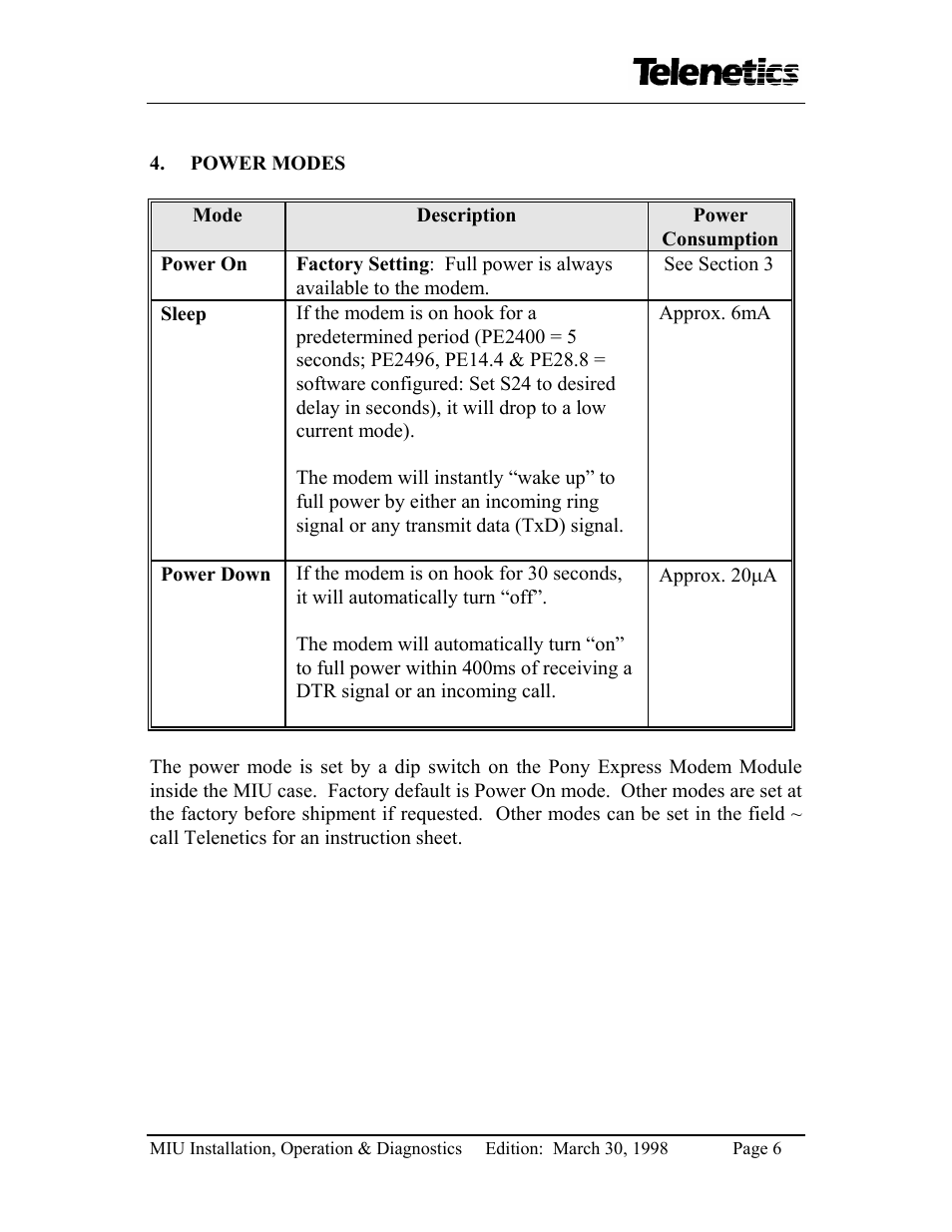 Telenetics MIU14.4 User Manual | Page 8 / 31