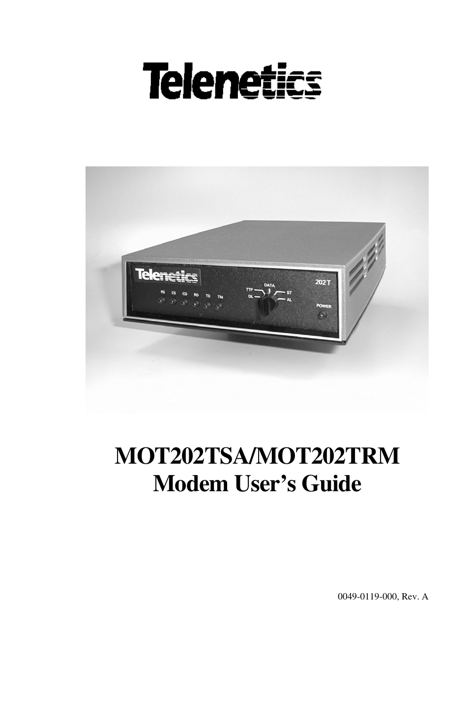 Telenetics MOT202TSA User Manual | 33 pages