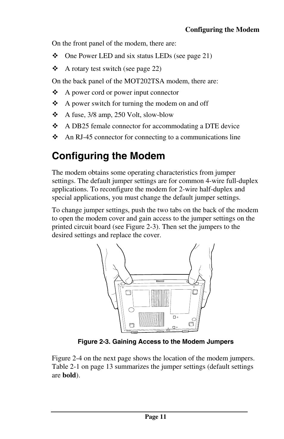 Configuring the modem | Telenetics MOT202TSA User Manual | Page 10 / 33