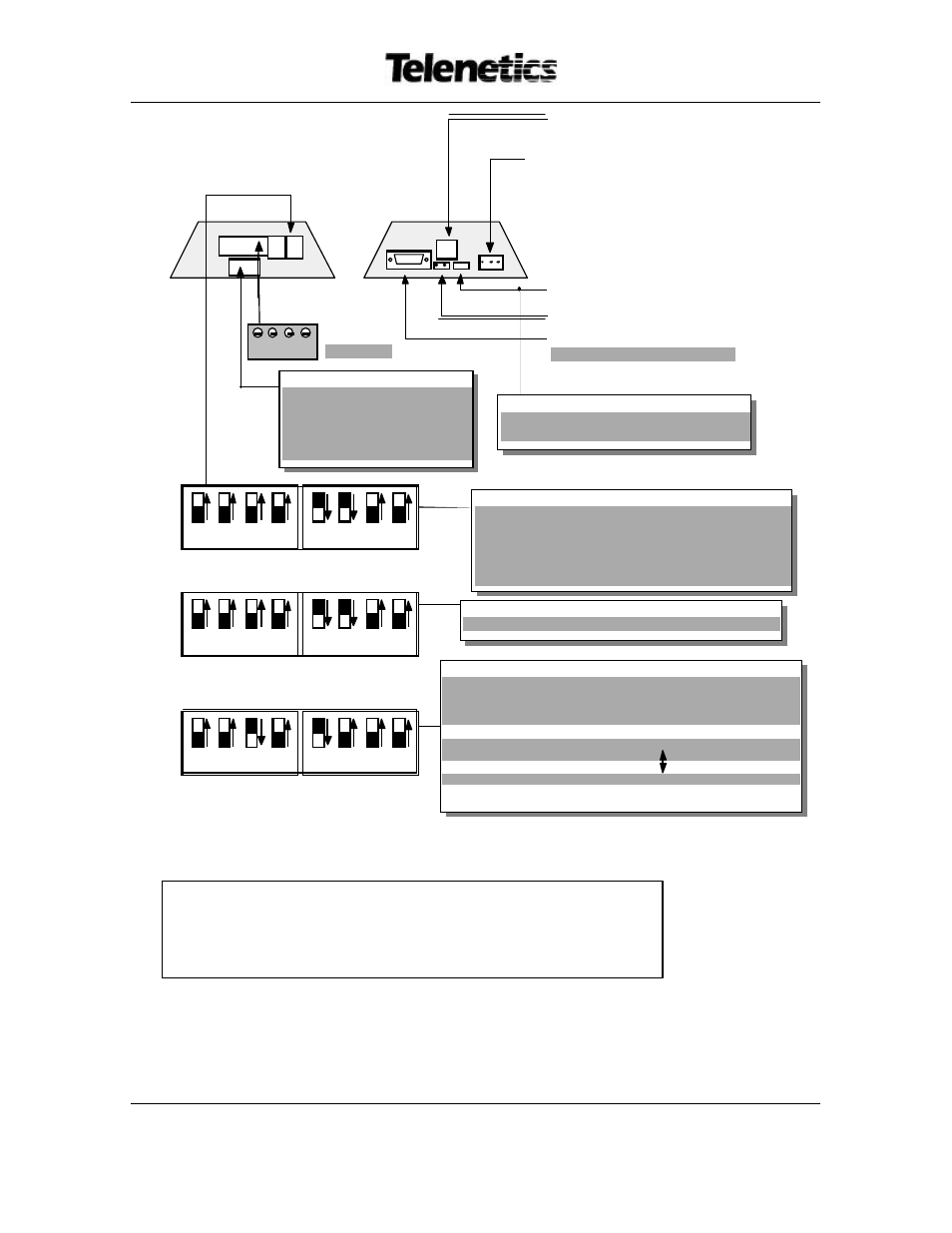 Miuxxx/485 dip switch setup | Telenetics MIU Dial or Leased Line modem with RS-485 User Manual | Page 10 / 16