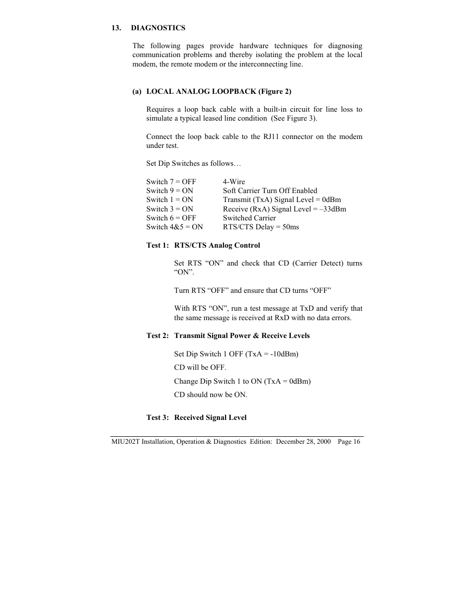 Telenetics MIU202T Modem User Manual | Page 18 / 25