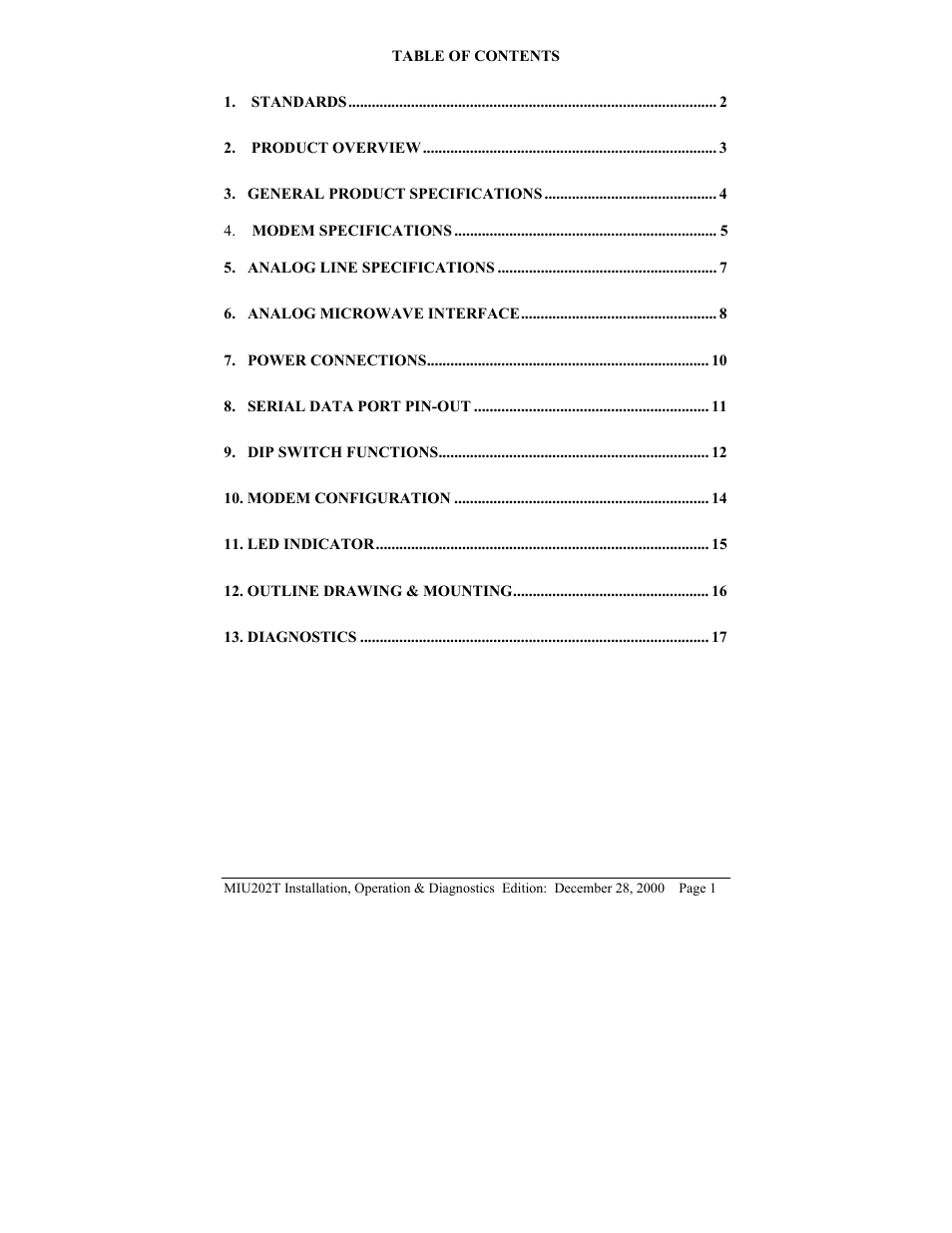 Telenetics MIU202T Modem User Manual | Page 3 / 25