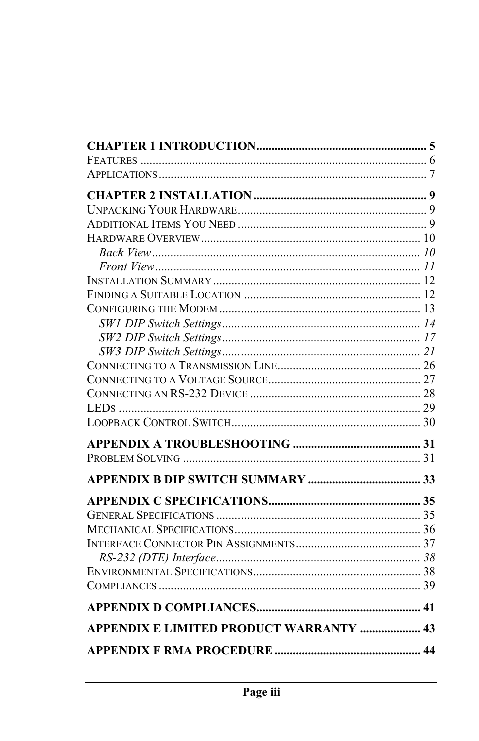 Telenetics DSP 9612 User Manual | Page 2 / 44