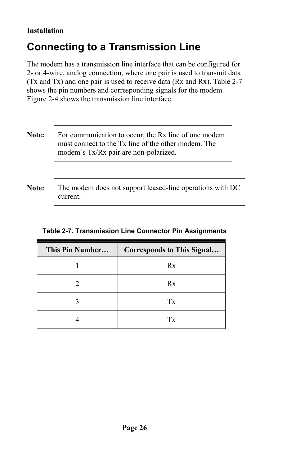 Connecting to a transmission line | Telenetics DSP 9612 User Manual | Page 25 / 44