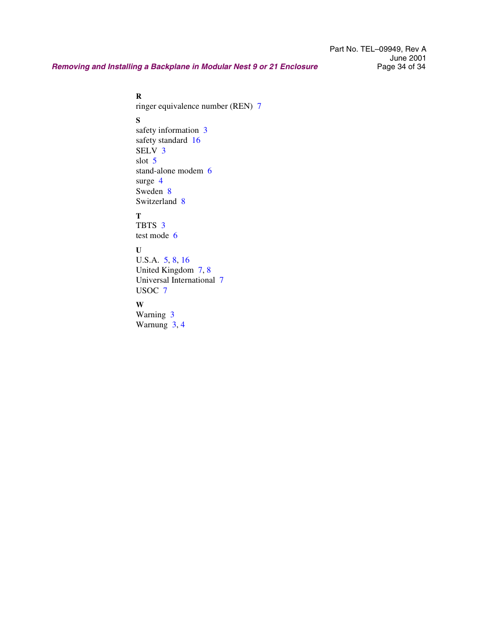 Telenetics Sunrise Series Modular Nest User Manual | Page 34 / 34