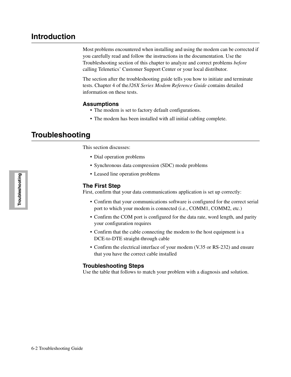 1tophead - introduction, 1head - troubleshooting, Introduction | Troubleshooting | Telenetics V.34-SDC User Manual | Page 106 / 233