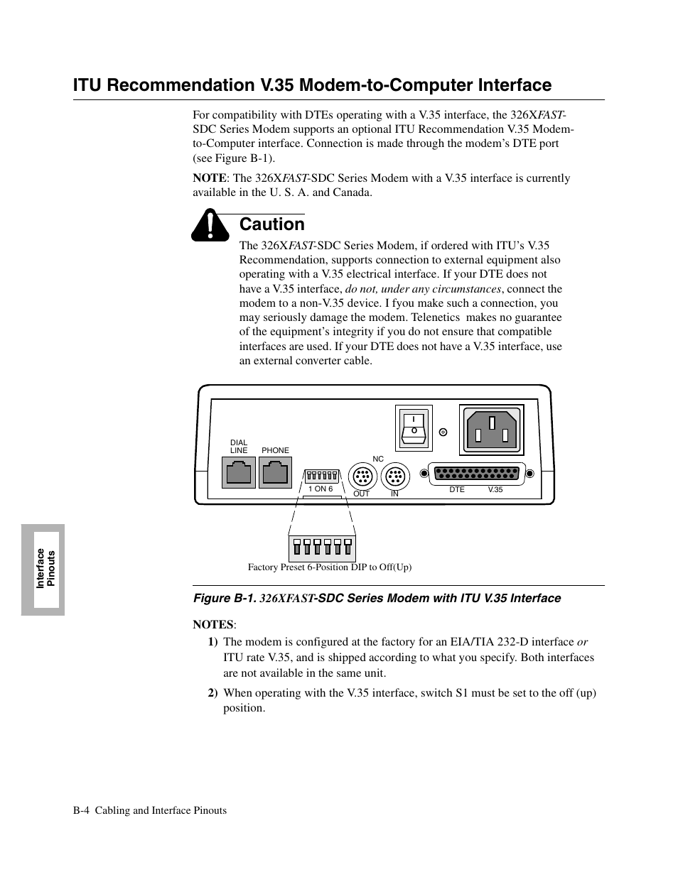 Caution | Telenetics V.34-SDC User Manual | Page 166 / 233