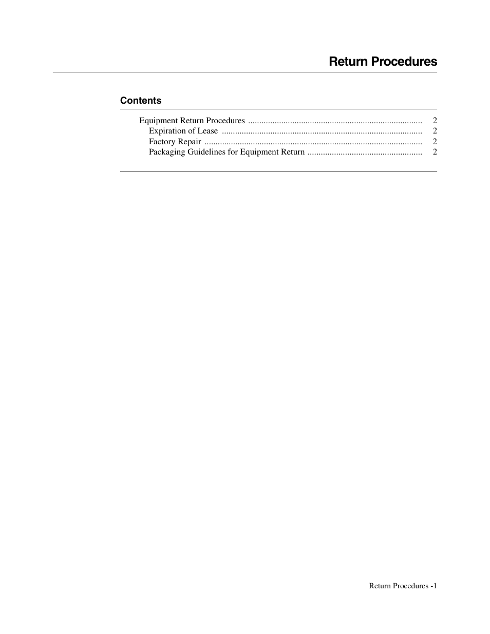 Chaptitle - return procedures, Return procedures | Telenetics V.34-SDC User Manual | Page 227 / 233