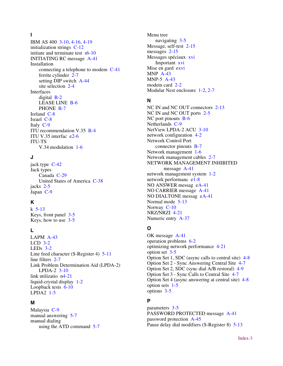 Telenetics V.34-SDC User Manual | Page 231 / 233