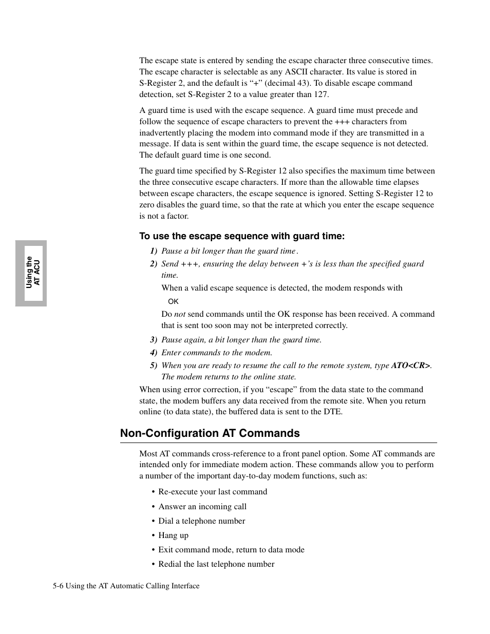 2head - non-configuration at commands, Non-configuration at commands | Telenetics V.34-SDC User Manual | Page 92 / 233
