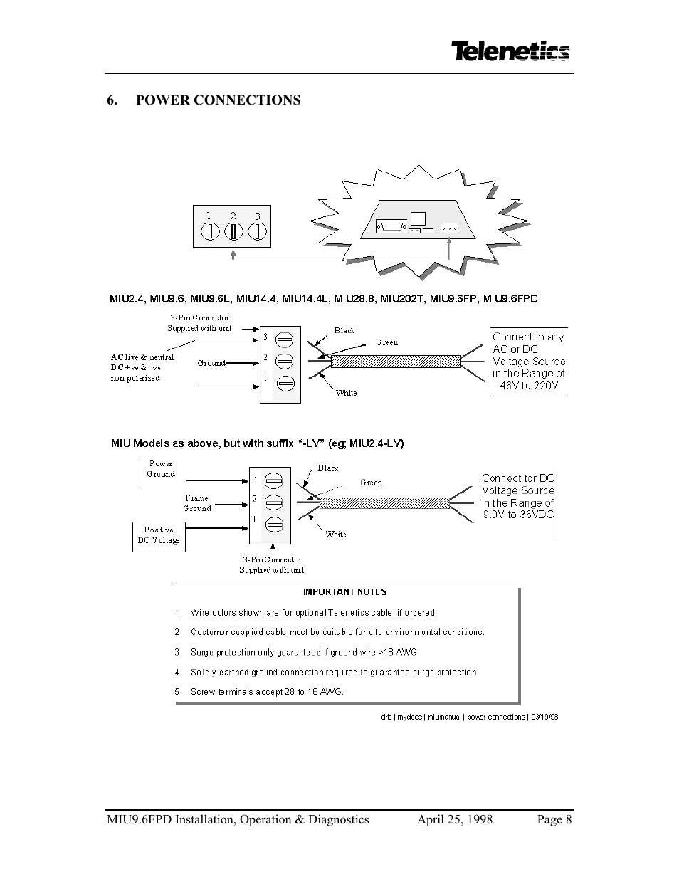 Telenetics MIU9.6FPD User Manual | Page 10 / 22