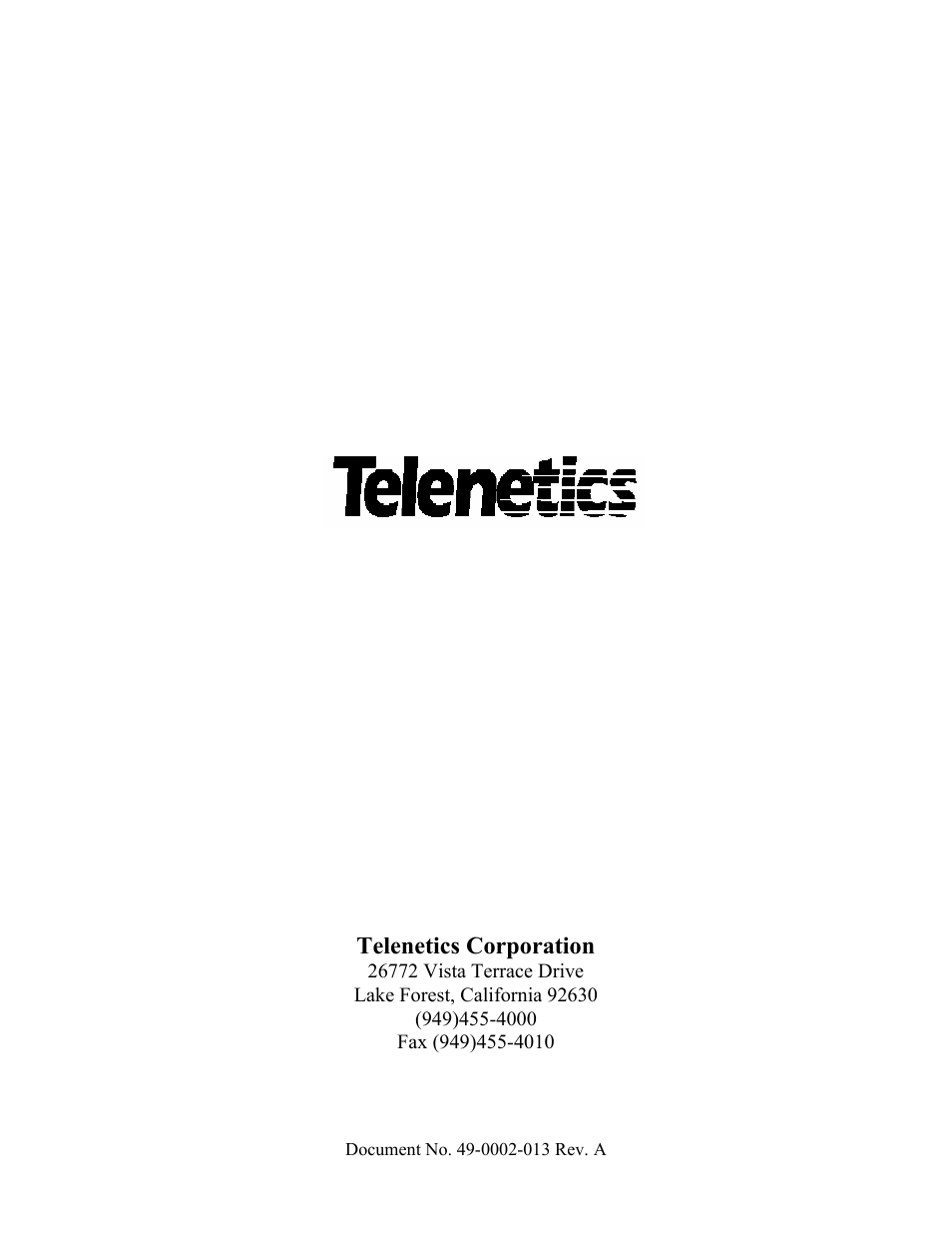 Telenetics corporation | Telenetics MIU9.6FPD User Manual | Page 2 / 22