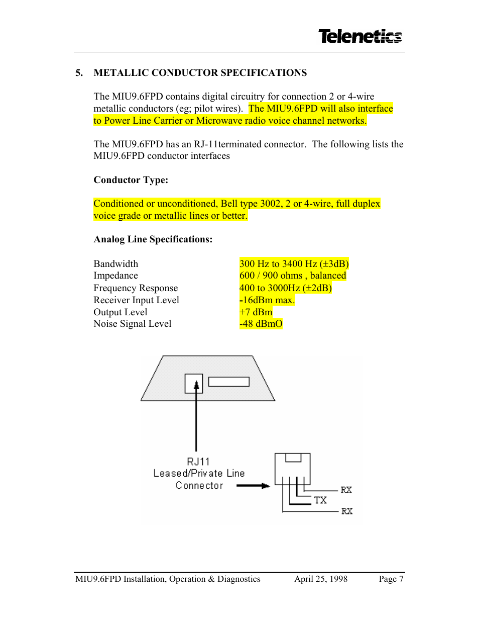 Telenetics MIU9.6FPD User Manual | Page 9 / 22