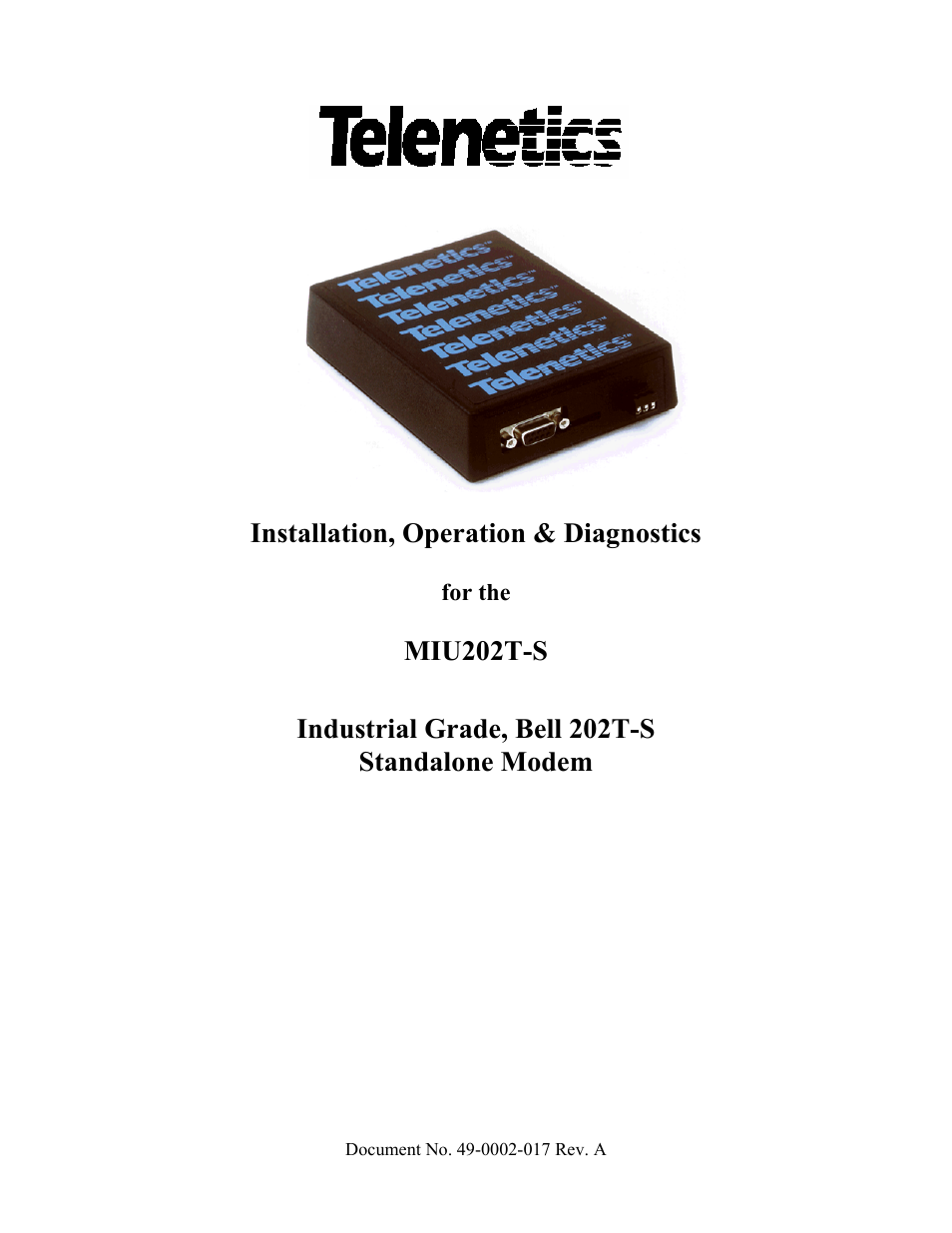 Telenetics MIU202T-S User Manual | 26 pages