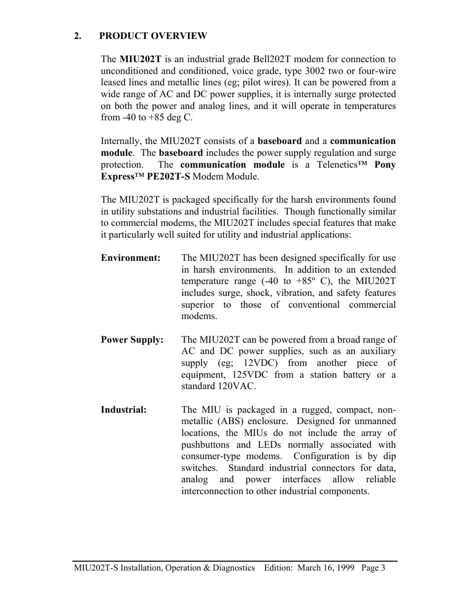 Telenetics MIU202T-S User Manual | Page 5 / 26