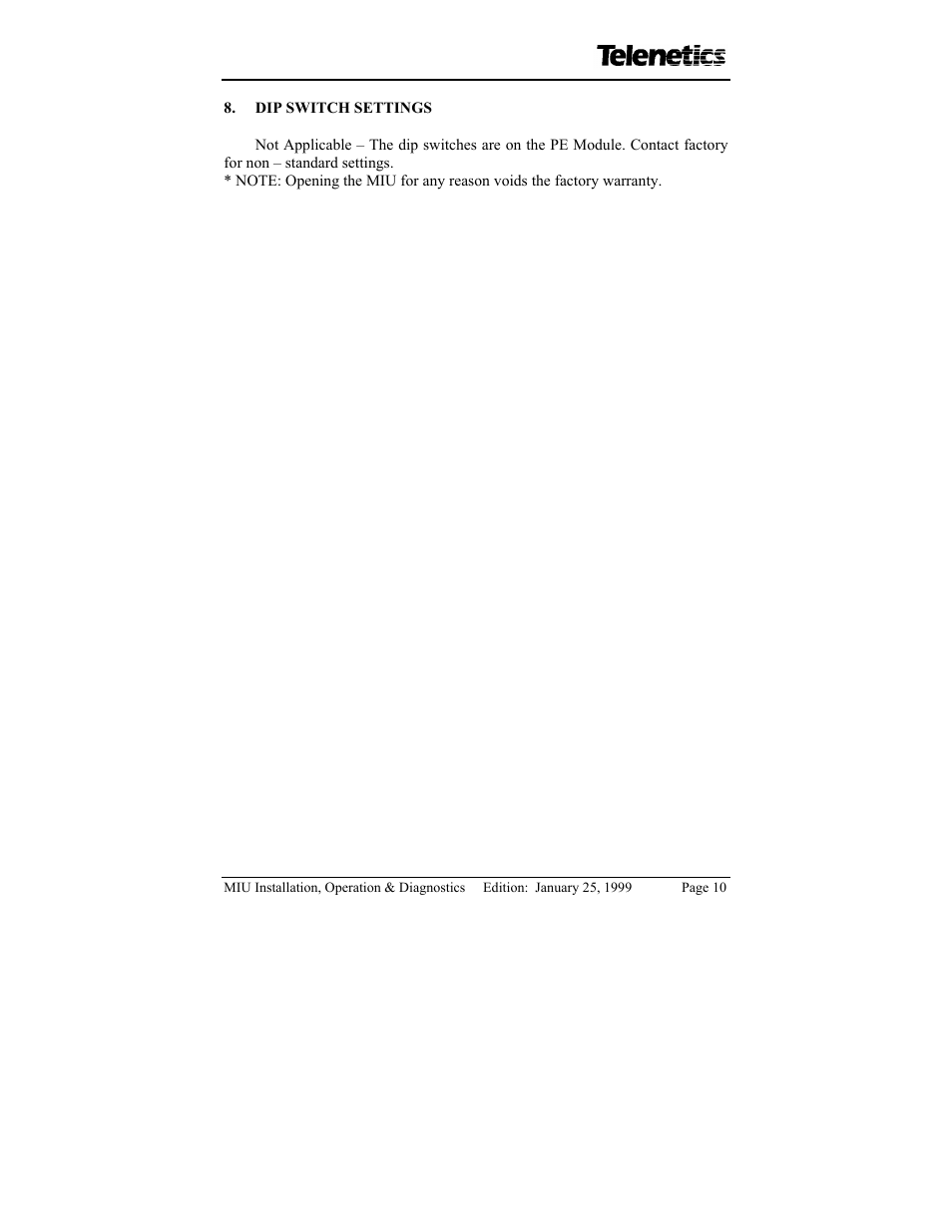Telenetics MIU/PowerPort Series 28.8 User Manual | Page 12 / 31