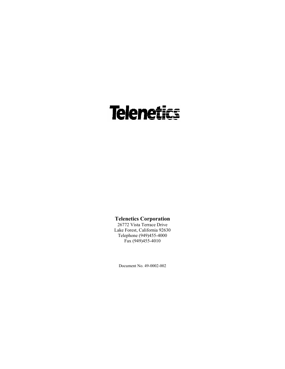 Telenetics corporation, 26772 vista terrace drive | Telenetics MIU/PowerPort Series 28.8 User Manual | Page 2 / 31