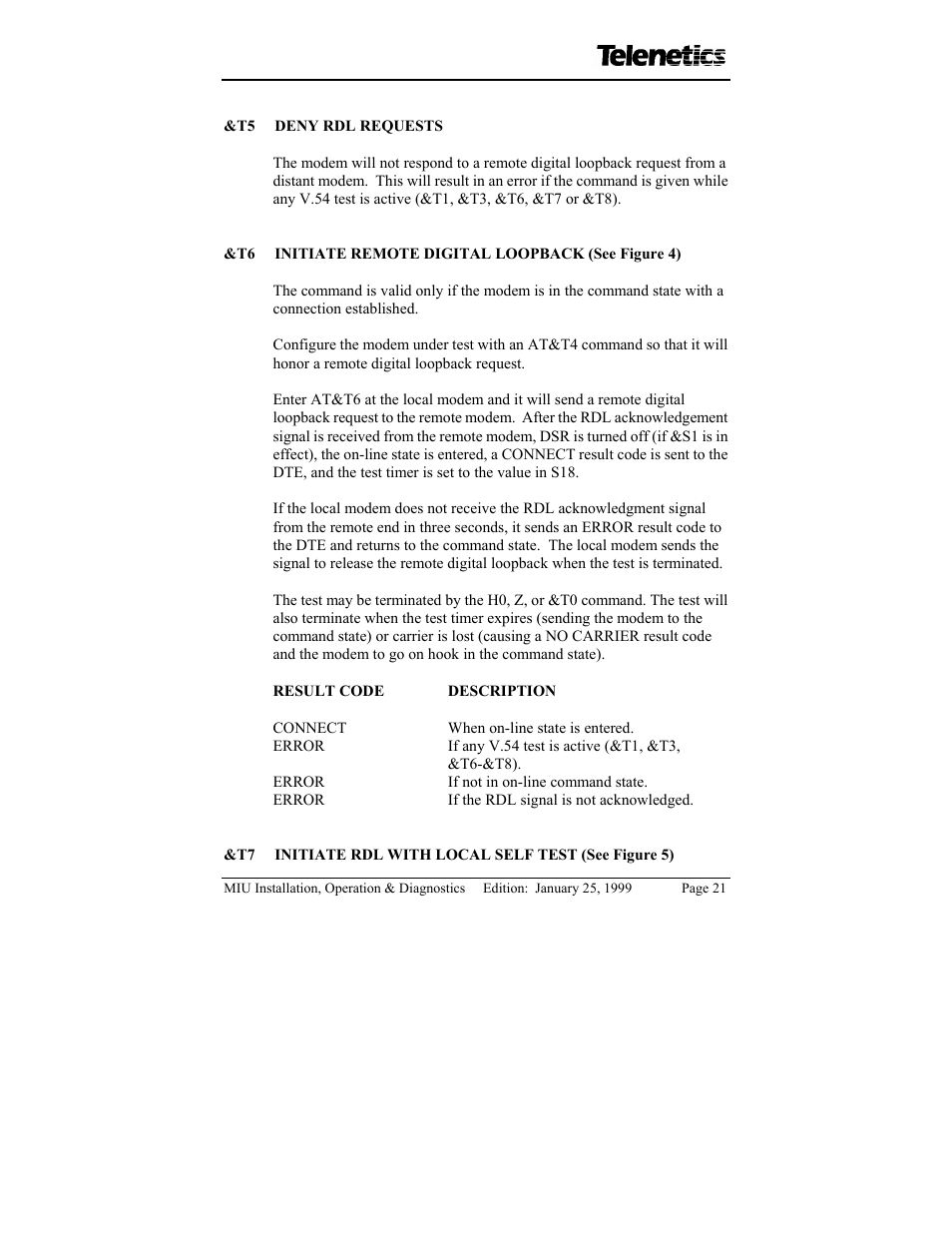 Telenetics MIU/PowerPort Series 28.8 User Manual | Page 23 / 31