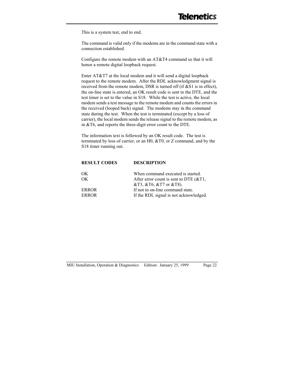 Telenetics MIU/PowerPort Series 28.8 User Manual | Page 24 / 31
