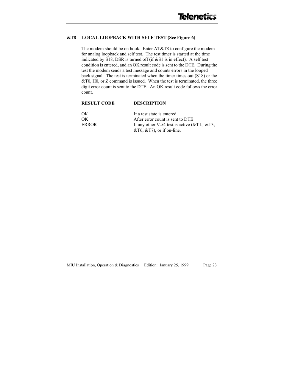 Telenetics MIU/PowerPort Series 28.8 User Manual | Page 25 / 31