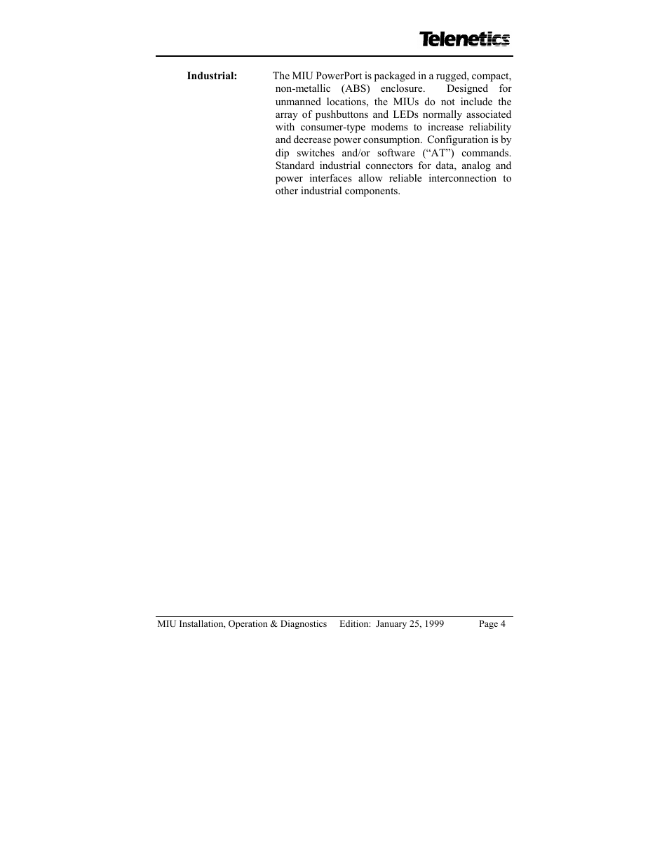 Telenetics MIU/PowerPort Series 28.8 User Manual | Page 6 / 31