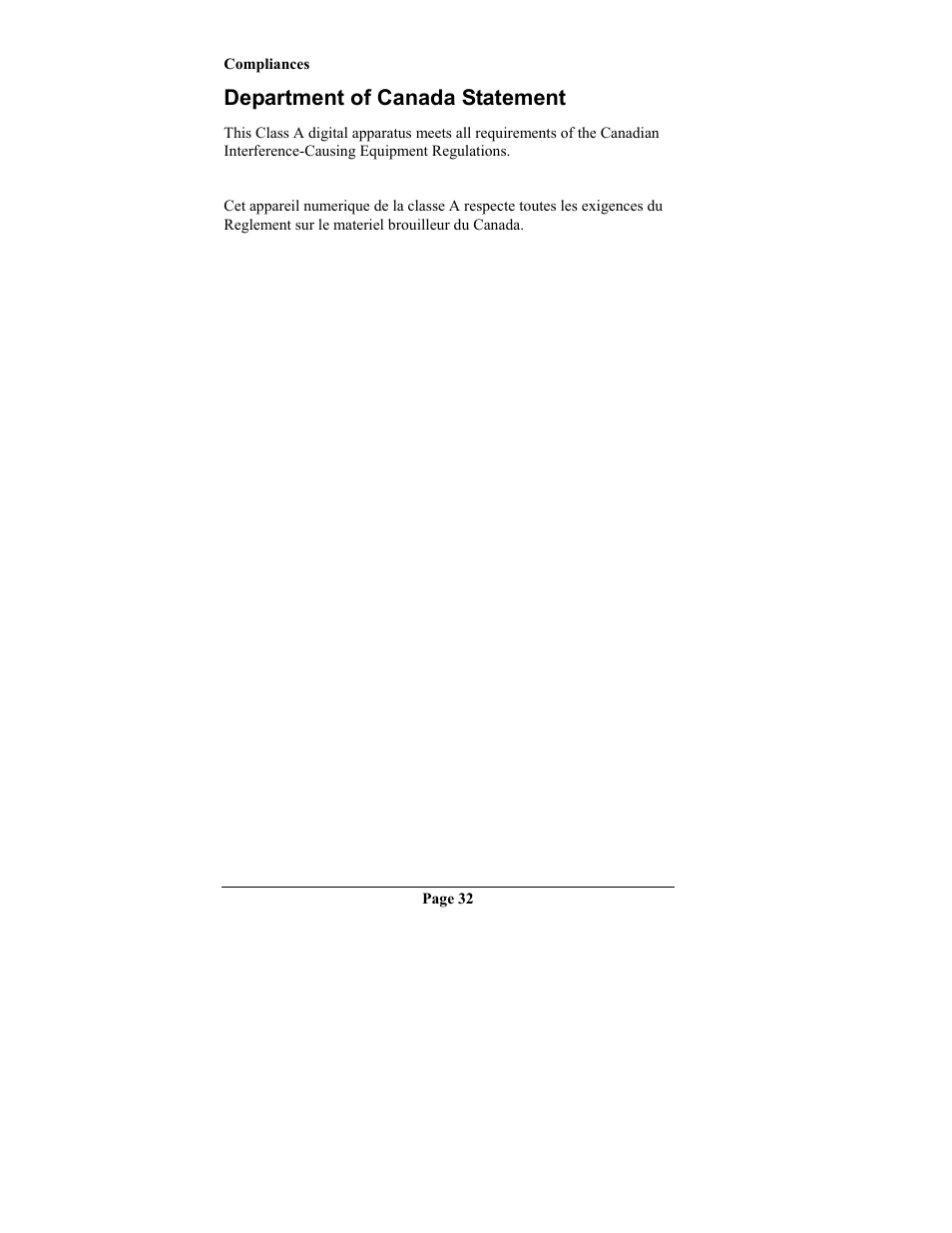 Department of canada statement | Telenetics MOT202TRM User Manual | Page 34 / 38