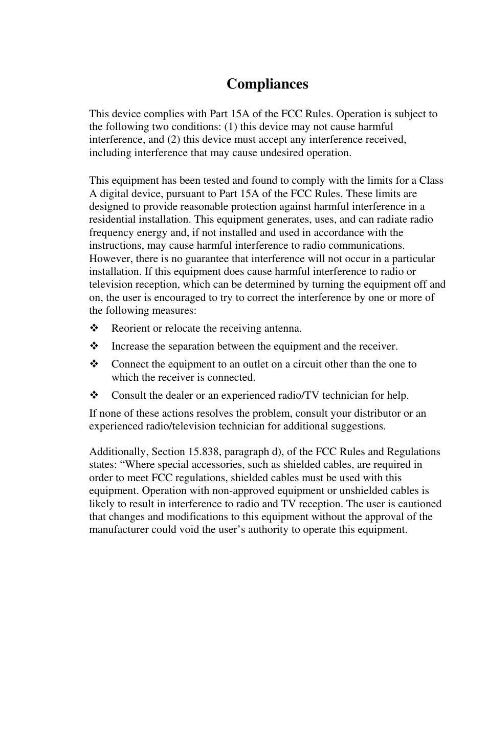 Compliances | Telenetics DSP9612RM User Manual | Page 2 / 36