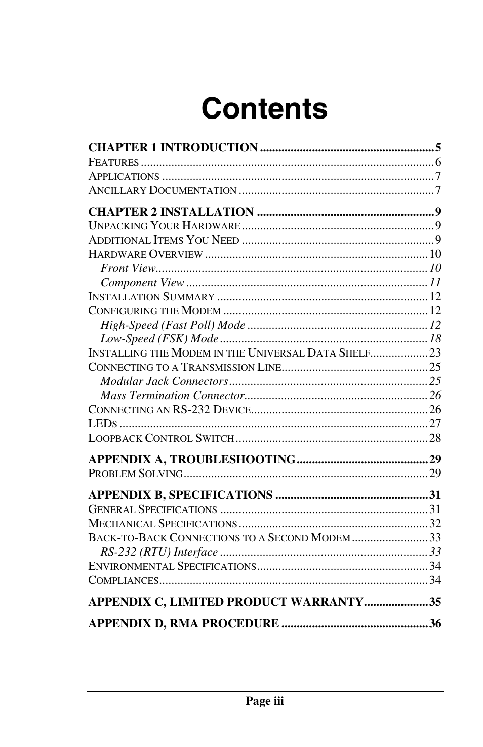 Telenetics DSP9612RM User Manual | Page 3 / 36