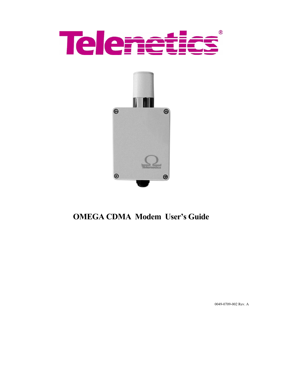 Telenetics OMEGA CDMA User Manual | 32 pages