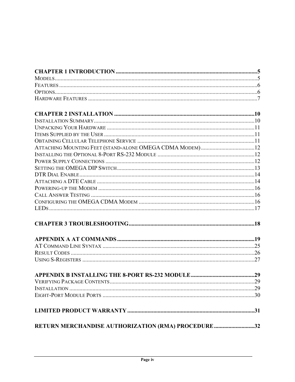 Telenetics OMEGA CDMA User Manual | Page 4 / 32