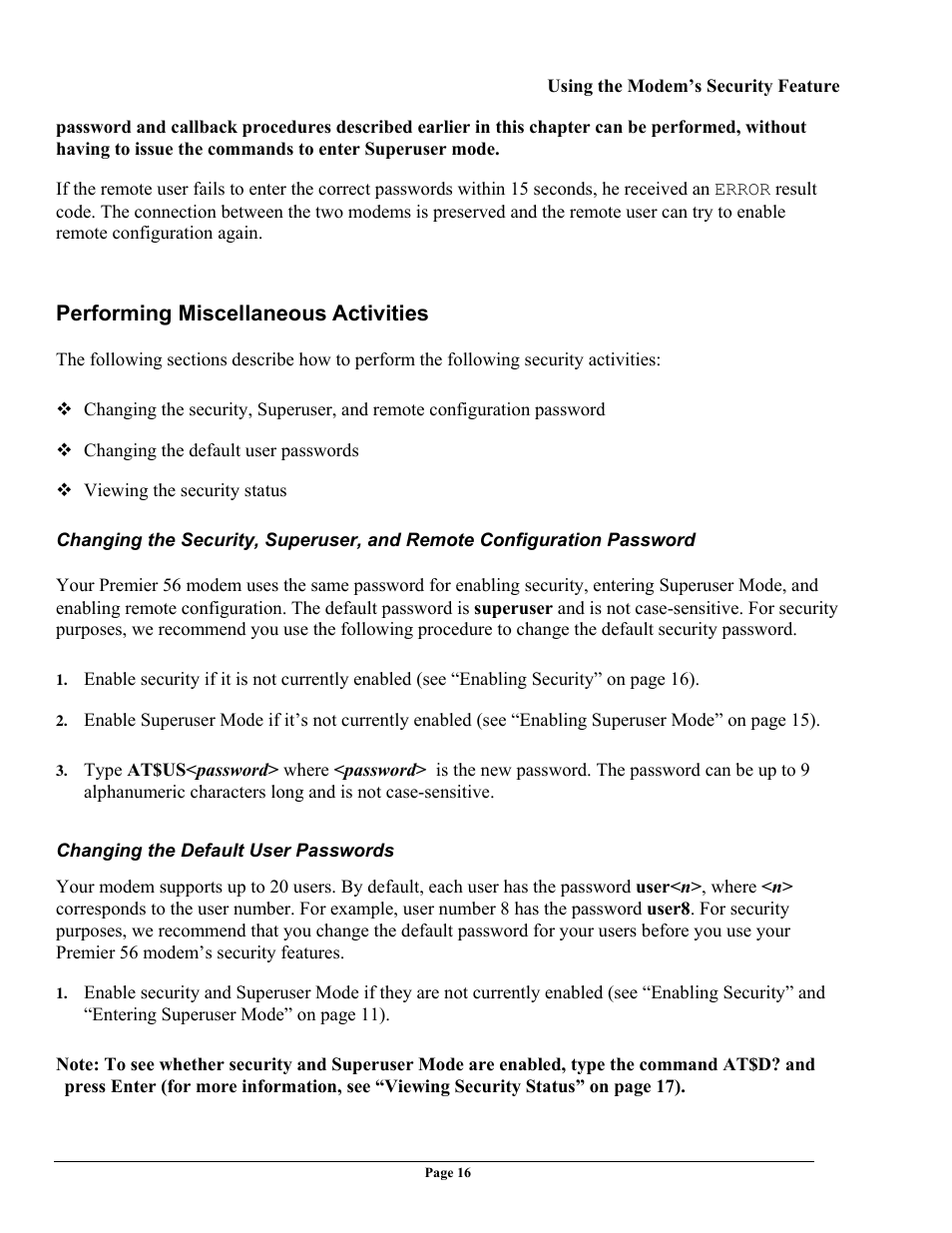 Performing miscellaneous activities | Telenetics 56 User Manual | Page 24 / 208